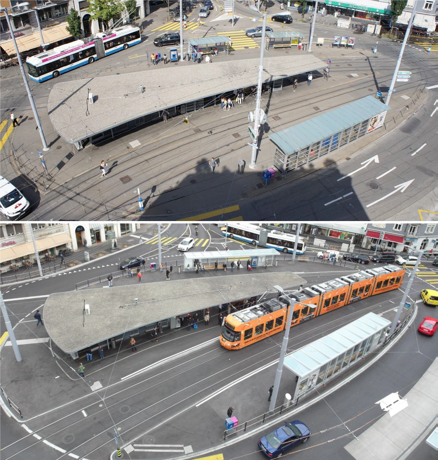 Albisriederplatz Vorher und Nachher