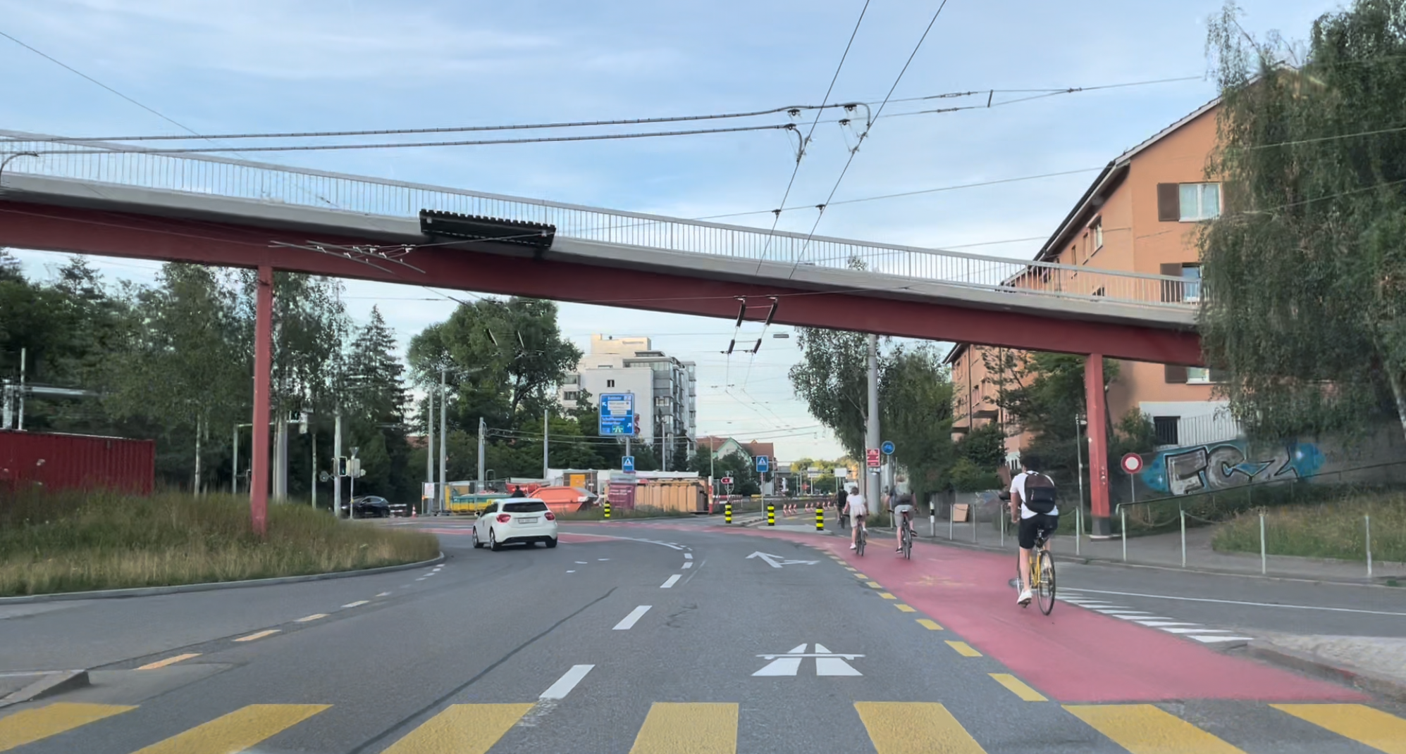 Heutige Veloführung am Bucheggplatz in Zürich