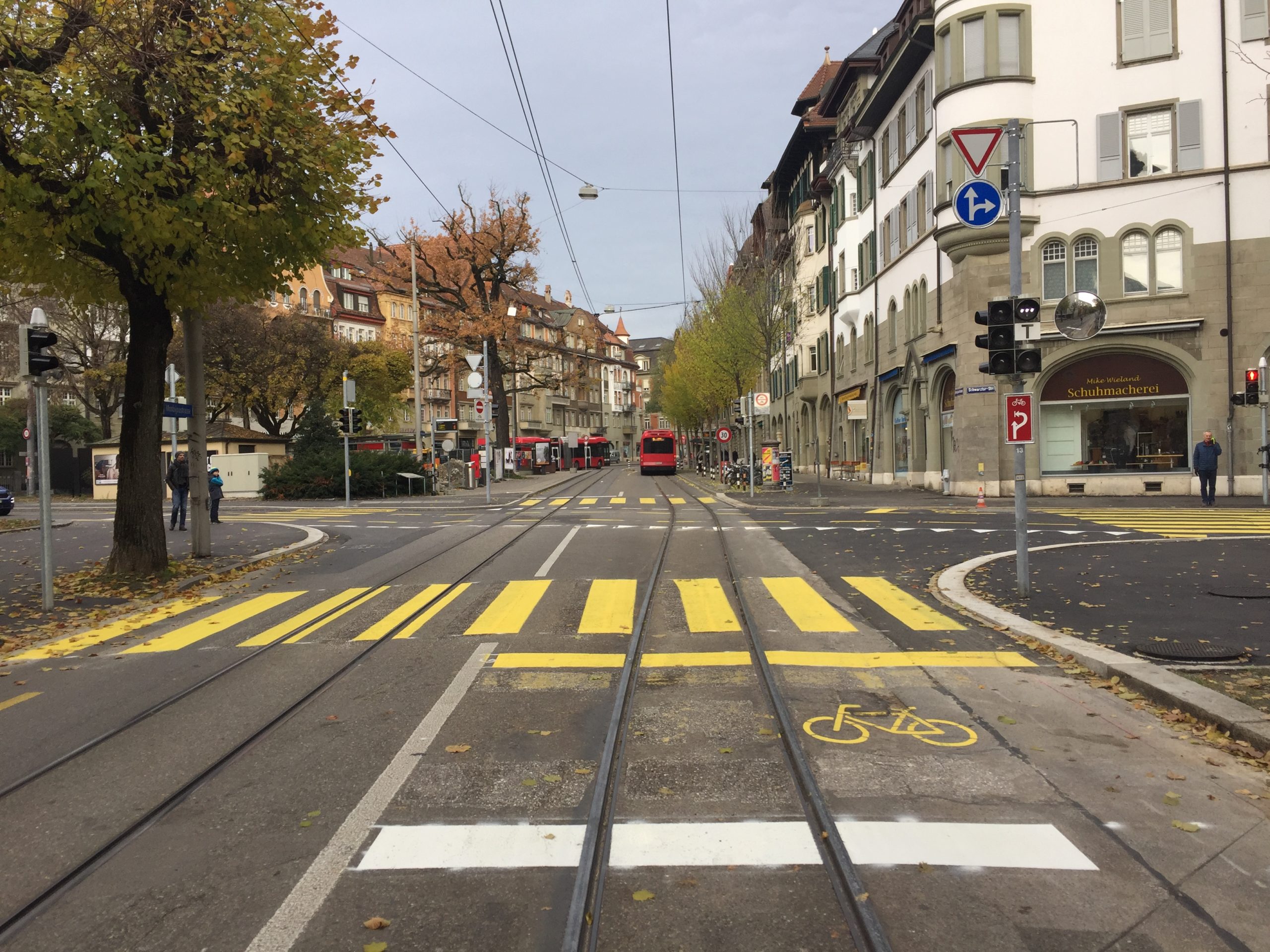 Umgestalteter Knoten Monbijoustrasse/Schwarztorstrasse