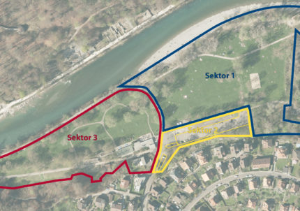 Die verschiedenen Sektoren des Aare-Strandbad Camping Eichholz