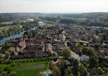 Wangen an der Aare von oben, Drohnenbild @verkehrsteiner