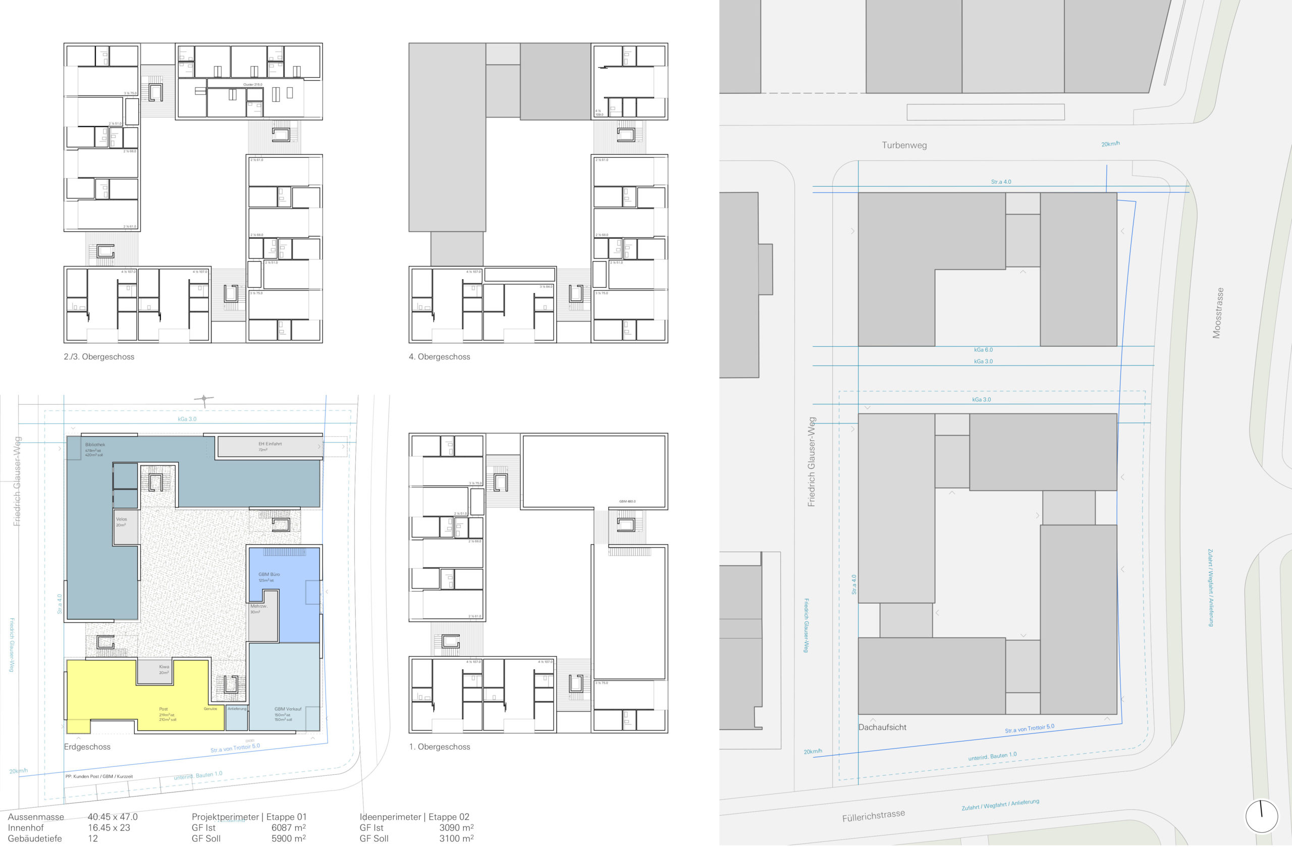 Situationsplan Entwicklung Füllerichstrasse-Turbenweg (Quelle: Rykart Architekten AG)