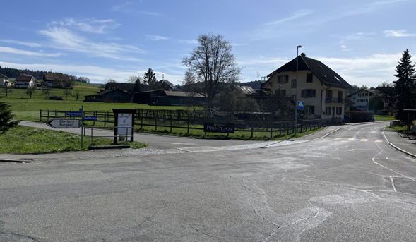 Knoten Bergweg, Grauenstein, Husmatt, Dorfstrasse; Blickrichtung Süd