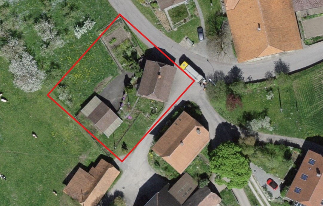 Luftbild der Lage des Projektperimeters (Basiskarte @geodienste)