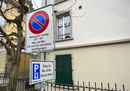 Signalisation der temporären Nutzung der Parkfelder